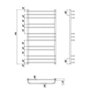 Ravak Полотенцесушитель Водяной Cube 500 x 1000_W